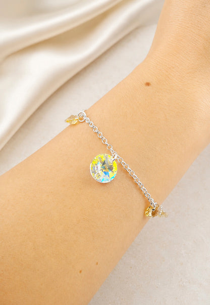 Pulsera Nepal Plata 925 Cristal Swarovski® Golden Shadow