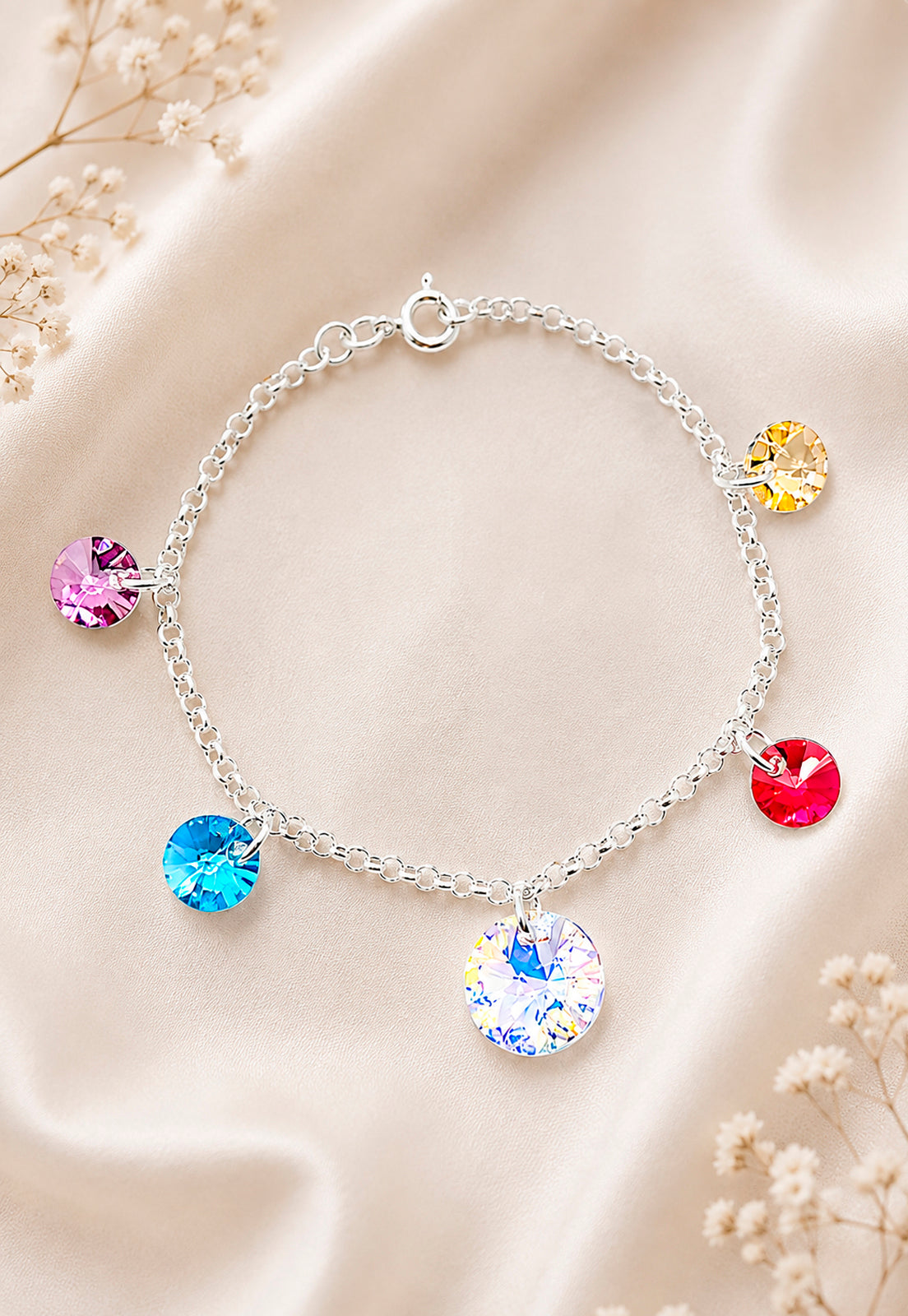 Pulsera Nepal Plata 925 Cristal Swarovski® Colores