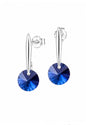 Aros Punto de Luz Plata 925 Cristal  Swarovski® Dark Blue